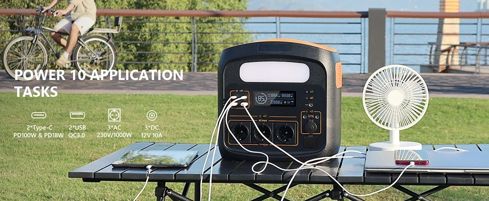 NECESPOW N1200 Portable Power Station, 1100.25Wh LiFePO4 Battery, 3*1200W AC Outlets (2400W Peak), 50Hz Pure Sine Wave Solar Generator for Outdoor Camping, Home Backup and Emergency Use