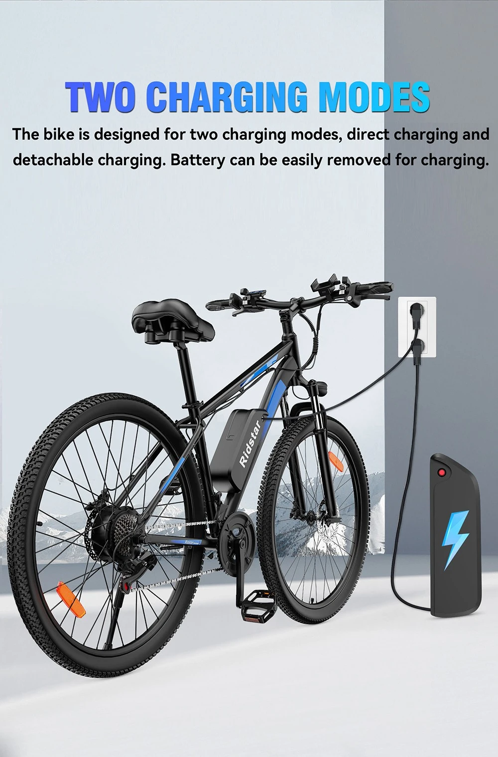 Ridstar S29 Pro Electric Bike, 1000W Motor, 48V 15.6AH Battery, 29*2.1-inch Tires, 48km/h Max Speed, 60km Range, Mechanical Disc Brake, Front Shock Absorption, Shimano 21-speed