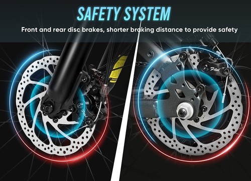 SAMEBIKE RS-A01 vīriešu elektriskais velosipēds, 500 W motors, 36 V 15 Ah akumulators, 26 collu riepa, 35 km/h maksimālais ātrums, 80 km darbības rādiuss, mehāniskās disku bremzes, dubultā piekares sistēma, 7 ātrumu Shimano, LCD displejs - melns