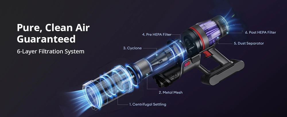 Ασύρματη ηλεκτρική σκούπα Ultenic U16 Flex, αναρρόφηση 45000Pa, χρόνος λειτουργίας 60 λεπτά, εύκαμπτο ραβδί 180°, βούρτσα κατά του μπερδέματος, πράσινο φως, οθόνη LED, φόρτιση επιτοίχιας βάσης