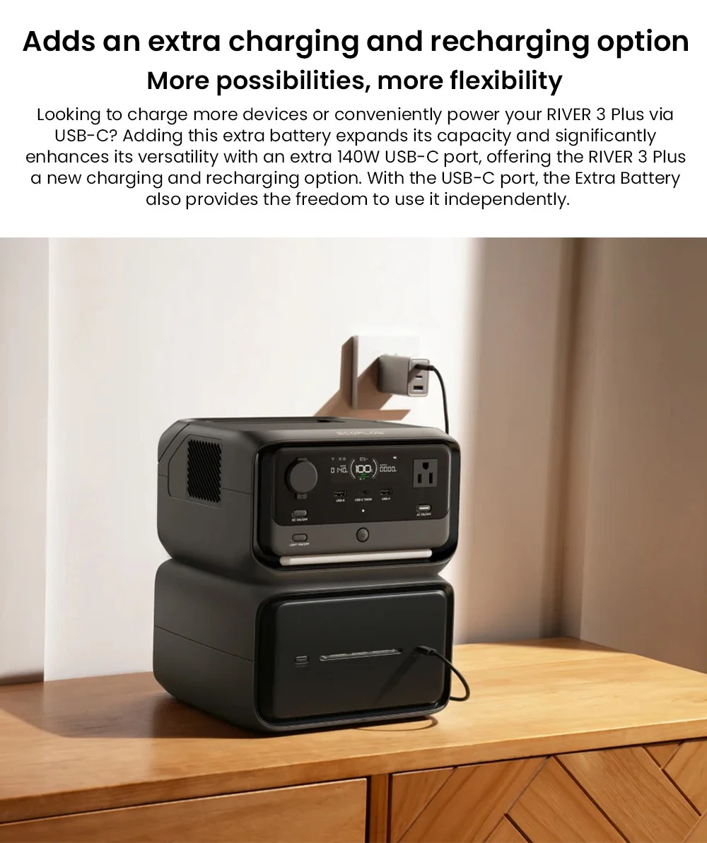 EcoFlow RIVER 3 Plus 286Wh Portable Power Station + EB600 572Wh Battery Pack