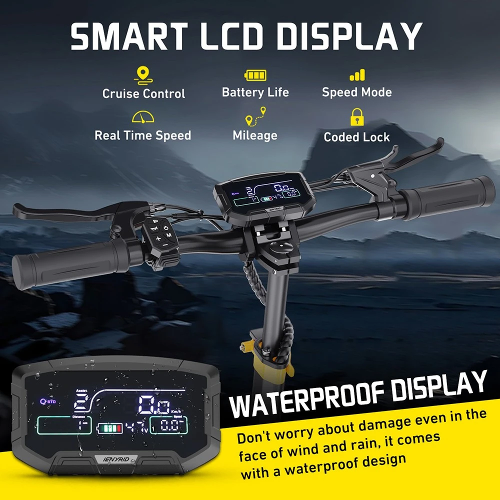iENYRID ES1 Scuter electric, 250W*2 Motor, 48V 20.8Ah Baterie, 10 inch Anvelope Off-road, 25km/h Max Speed, 60km, Dual Disc Brakes, Suspensie hidraulică frontală și spate, Control de croazieră
