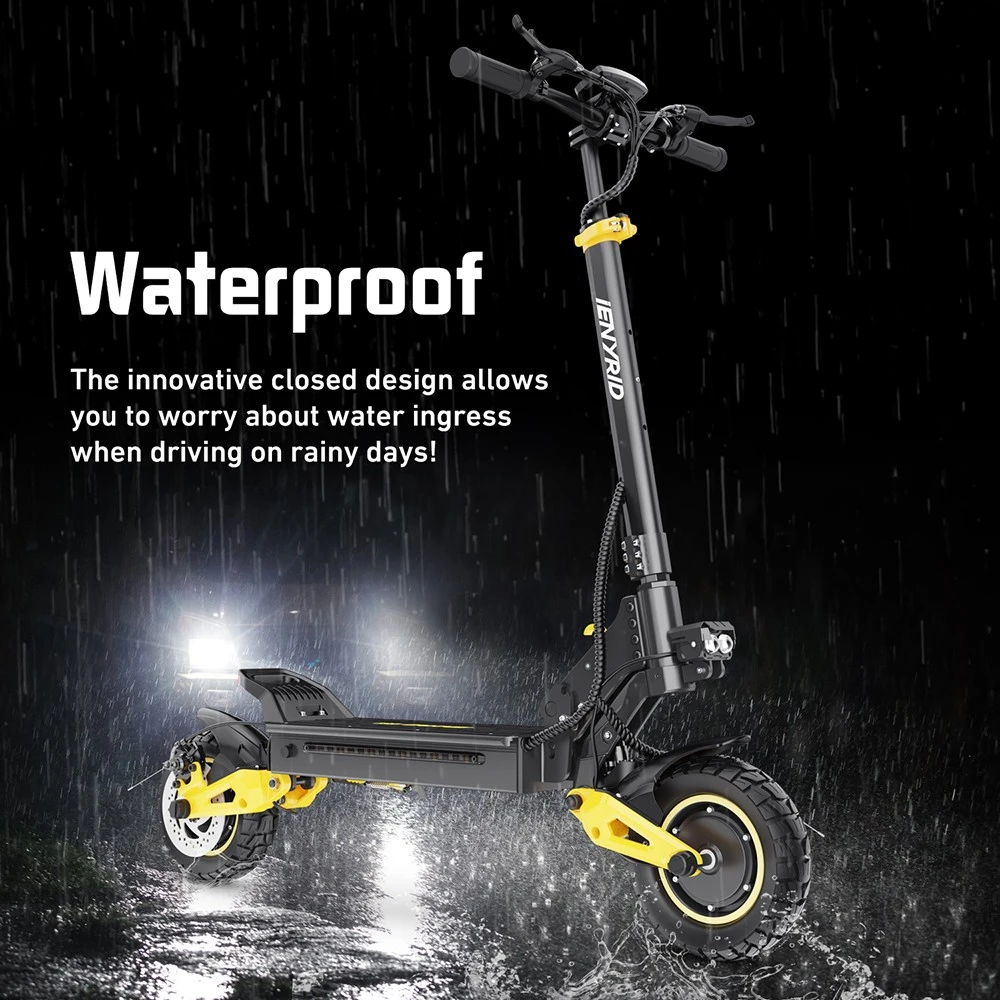 iENYRID ES1 Scuter electric, 250W*2 Motor, 48V 20.8Ah Baterie, 10 inch Anvelope Off-road, 25km/h Max Speed, 60km, Dual Disc Brakes, Suspensie hidraulică frontală și spate, Control de croazieră