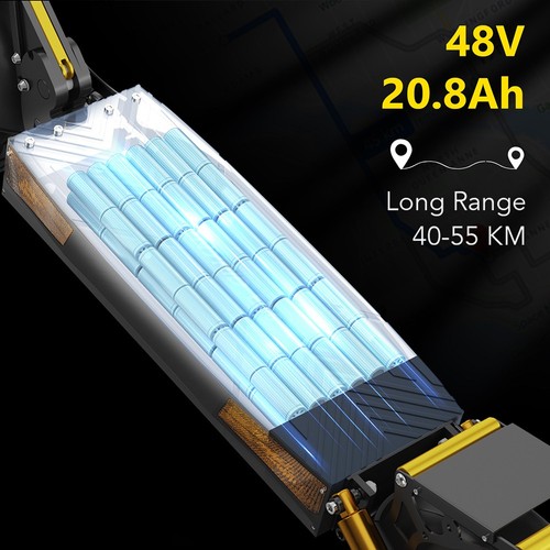 iENYRID ES6 elektriskais skrejritenis, 1000 W * 2 motors, 48 ​​V 20,8 Ah akumulators, 10 collu bezceļu riepas, maksimālais ātrums 55 km/h, 55 km nobraukums, dubultās disku bremzes, atsperu amortizators
