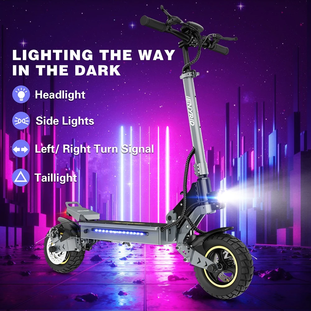 iENYRID S1 Scooter electric, 250W Motor, 48V 15Ah Baterie, 10 inch anvelope off-road, 25km/h Viteză maximă, 40km, Dual Disc Frâne, Suspensie hidraulică frontală și spate, Afișaj LCD