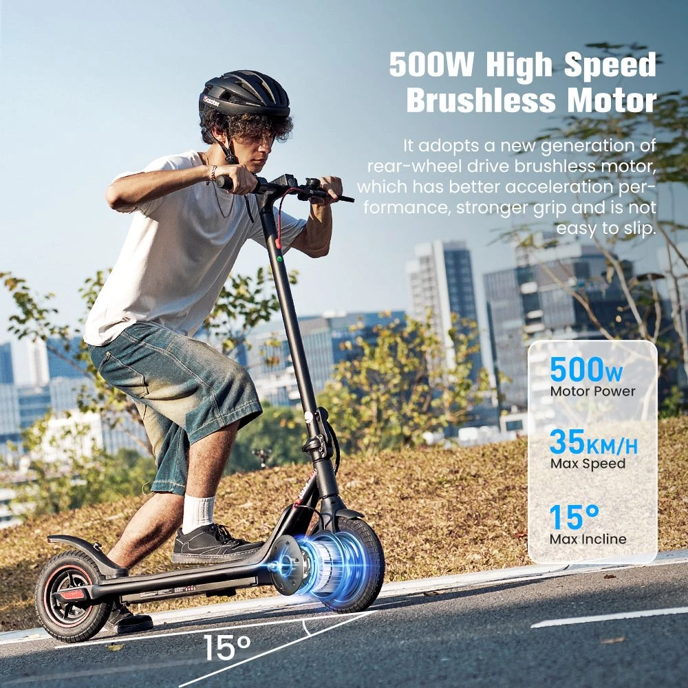 iScooter i9M Electric Scooter, 500W Motor, 42V 7.5AH Battery, 10 inch Pneumatic Tires, 35km/h Max Speed, 30km Range, Front Electronic Brake & Rear Disc Brake, App Control, LCD Display