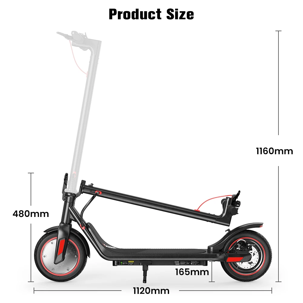 iScooter i9M Electric Scooter, 500W Motor, 42V 7.5AH Battery, 10 inch Pneumatic Tires, 35km/h Max Speed, 30km Range, Front Electronic Brake & Rear Disc Brake, App Control, LCD Display