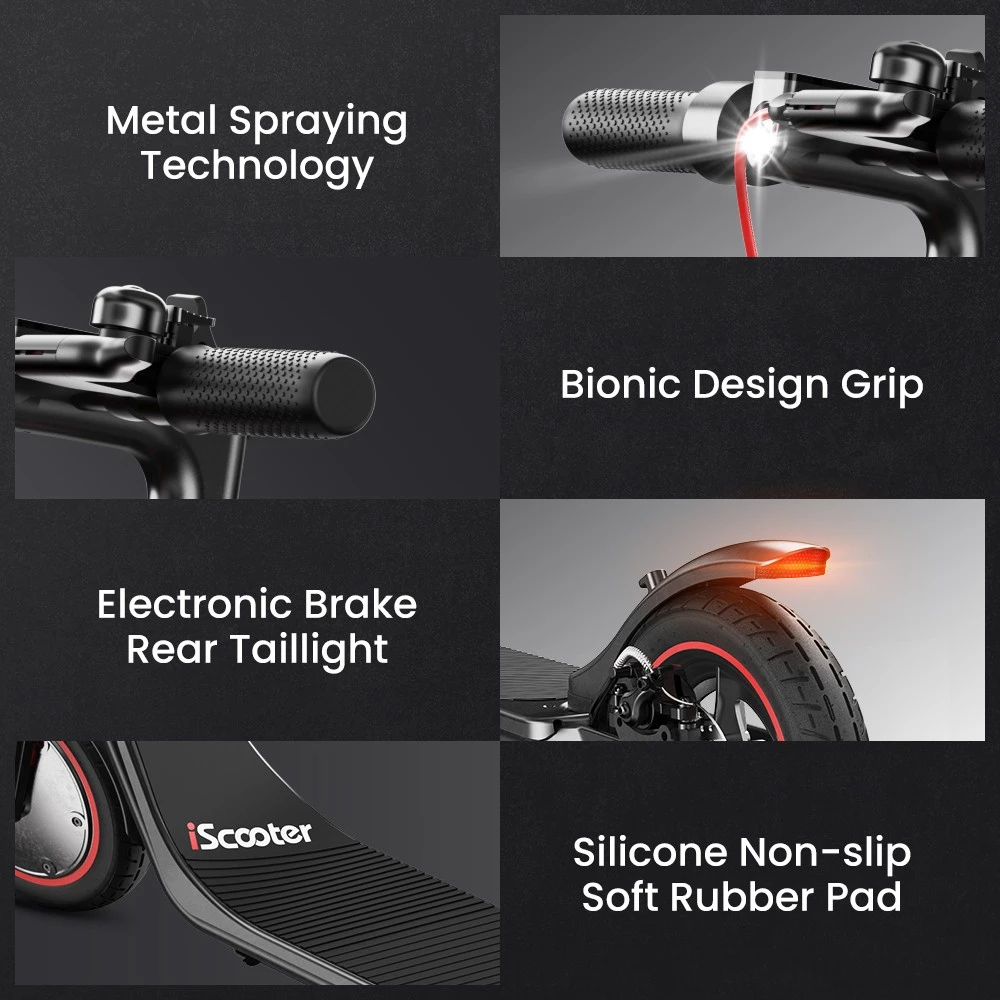 iScooter i9M Electric Scooter, 500W Motor, 42V 7.5AH Battery, 10 inch Pneumatic Tires, 35km/h Max Speed, 30km Range, Front Electronic Brake & Rear Disc Brake, App Control, LCD Display