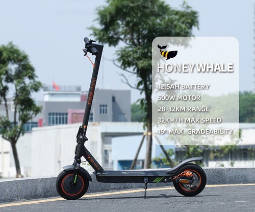 HONEYWHALE M2 MAX-B Electric Scooter with Seat, 350W Motor, 36V 10Ah Battery, 10-inch Tire, 32km/h Max Speed, 32km Range, Disc Brake