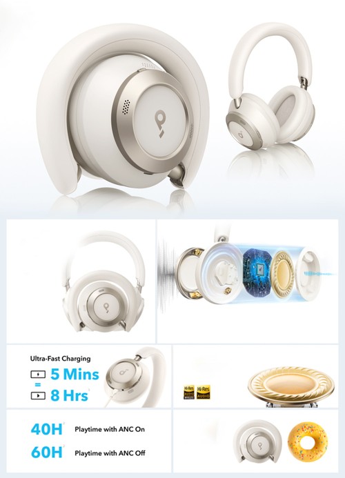 Anker Soundcore Space One Pro Adaptive ANC Headphones Black