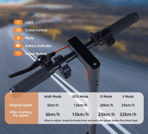HONEYWHALE M2 MAX-B Electric Scooter with Seat, 350W Motor, 36V 10Ah Battery, 10-inch Tire, 32km/h Max Speed, 32km Range, Disc Brake