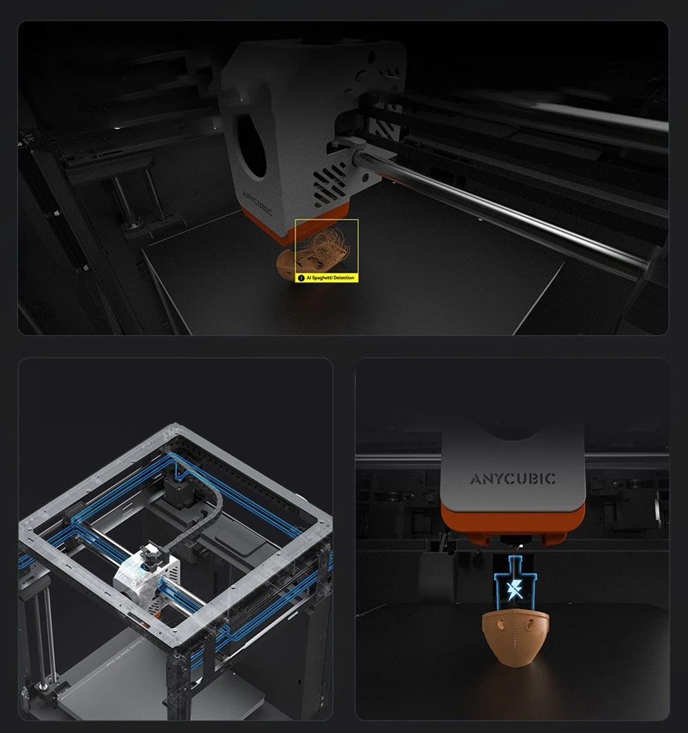 Imprimante 3D ANYCUBIC KOBRA S1 COMBO, impression 8 couleurs éclatantes, vitesse ultra-rapide de 600 mm/s, mise à niveau automatique, tête d'impression 320 °C, ultra-silencieuse 44 dB, construction CoreXY, 250 x 250 x 250 mm