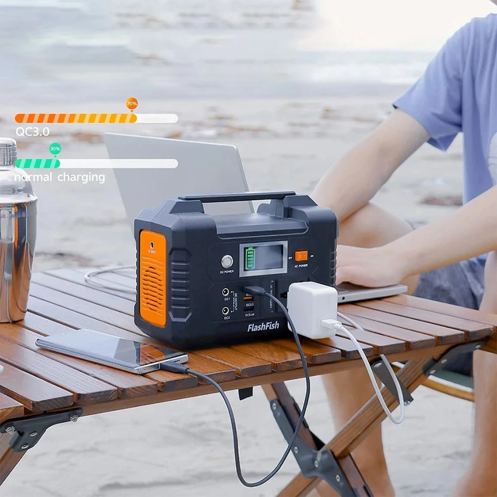 FlashFish E200 Stazione di alimentazione portatile da 200 W, batteria al litio da 151 Wh, 1 uscita a onda sinusoidale pura AC220 V per camper, furgone e campeggio