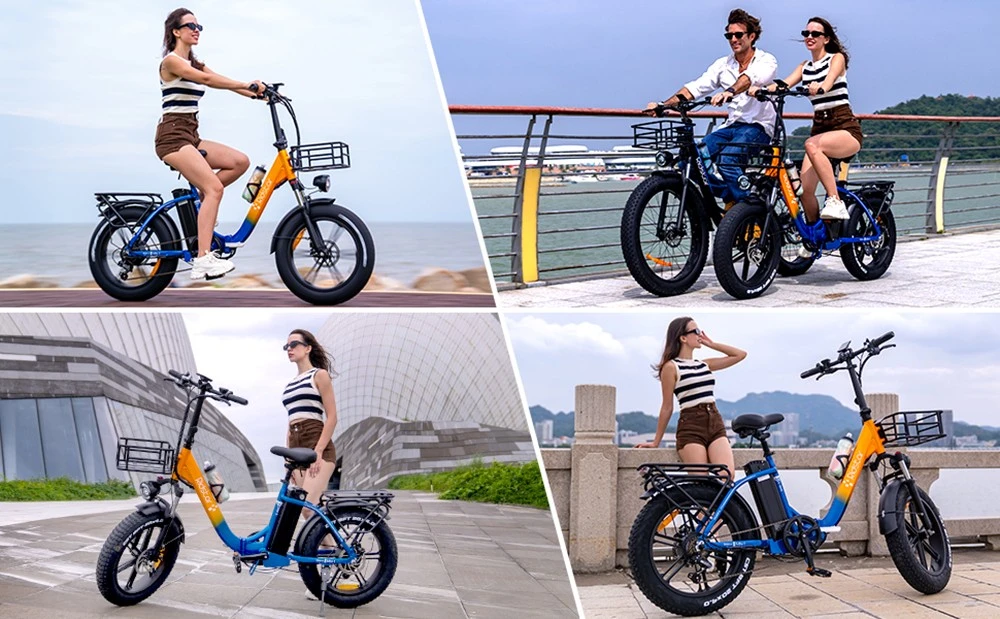 Ridstar MN20 Electric Bike, 500W Motor, 20*4.0 inch Fat Tire, 48V 20Ah Battery, 48km/h Max Speed, 150kg Max Load, 50-70km Range, Shimano 7-speed, Dual Mechanical Disc Brakes