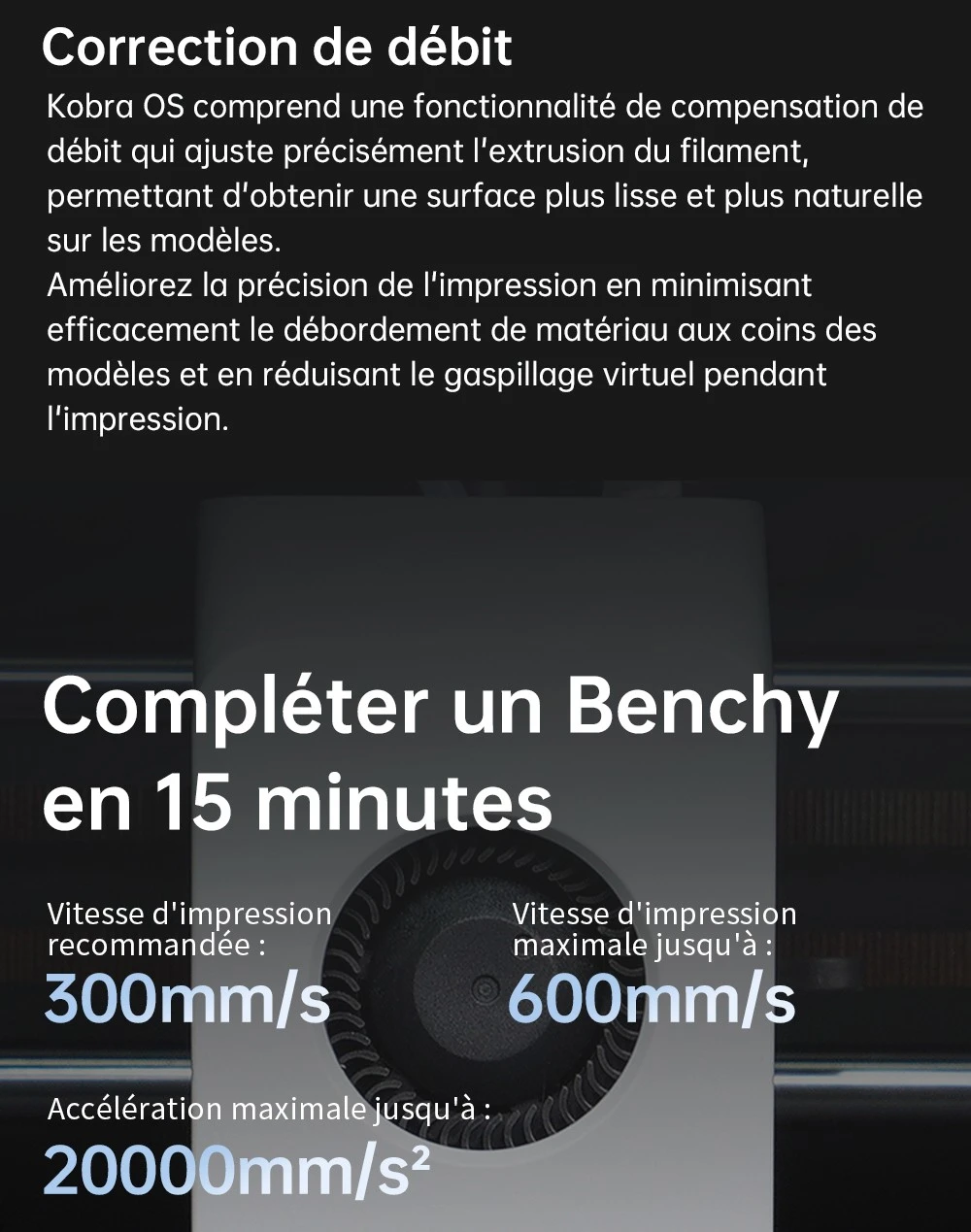 Imprimante 3D ANYCUBIC KOBRA S1 COMBO, impression 8 couleurs éclatantes, vitesse ultra-rapide de 600 mm/s, mise à niveau automatique, tête d'impression 320 °C, ultra-silencieuse 44 dB, construction CoreXY, 250 x 250 x 250 mm