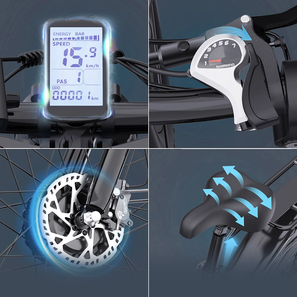 Ridstar E26 Pro Electric Bike, 1000W*2 Motor, 48V 23Ah Battery, 26*4 Inch Fat Tires, 49km/h Max Speed, 75km Range, Dual Hydraulic Brake, Full Suspension, Shimano 7-speed