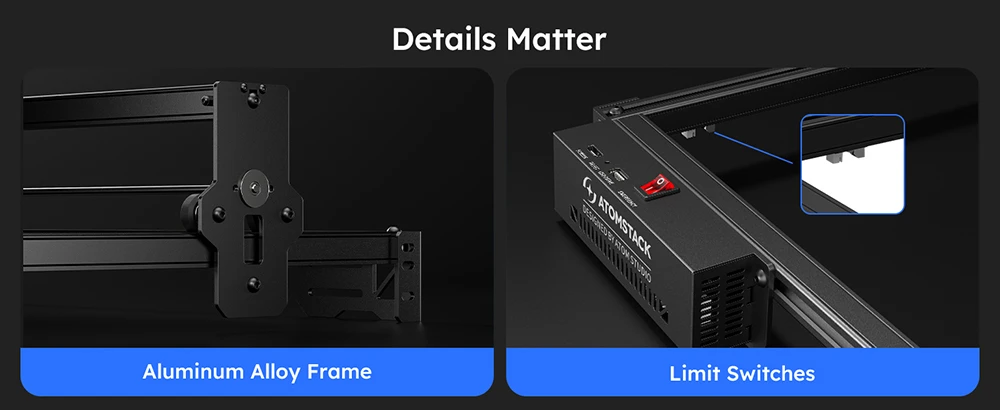 AtomStack A10 Pro V2 10W Laser Engraver, 400mm/s High Speed, 0.01mm Precision, 0.06*0.08mm Spot, 410*380mm