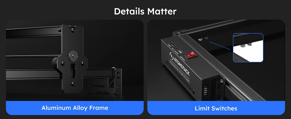 AtomStack A20 Pro V2 20W Laser Engraver, 400mm/s High Speed, 0.01mm Precision, 0.08 x 0.1mm Spot, 400*365mm