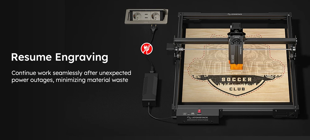 AtomStack A20 Pro V2 20W Laser Engraver, 400mm/s High Speed, 0.01mm Precision, 0.08 x 0.1mm Spot, 400*365mm