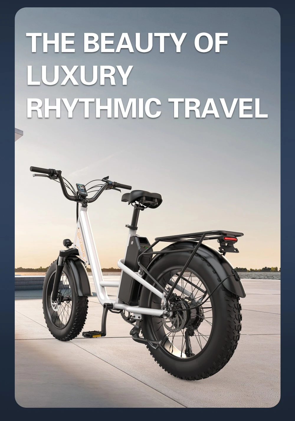 EKXBIKE L1 Electric Bike, 1000W Motor, 48V 15.6Ah Battery, 20*4 inch Fat Tire, 55km/h Max Speed, 80km Range, Disc Brake, Front & Rear Suspension,