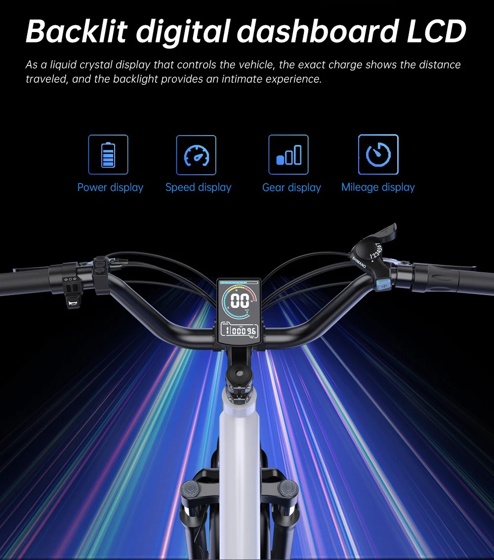 EKXBIKE L1 Electric Bike, 1000W Motor, 48V 15.6Ah Battery, 20*4 inch Fat Tire, 55km/h Max Speed, 80km Range, Disc Brake, Front & Rear Suspension,