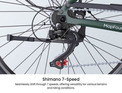 ENGWE MapFour N1 Air Electric Bike, 250W Motor, 36V 10Ah Battery, 700*38C Spoke Tires, 25km/h Max Speed, 100km Range, Front & Rear Mechanical Disc Brake, SHIMANO 7-speed, Torque Sensor, LCD Color Display - Charcoal Grey