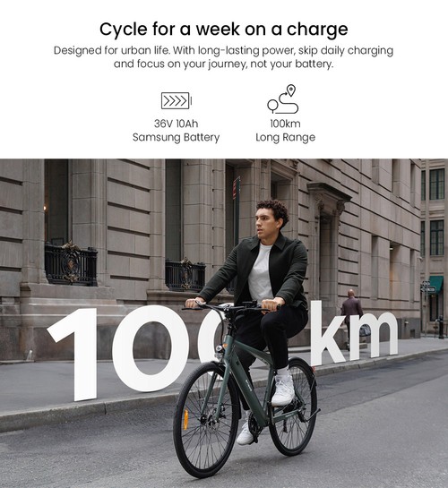 ENGWE MapFour N1 Air Electric Bike, 250W Motor, 36V 10Ah Battery, 700*38C Spoke Tires, 25km/h Max Speed, 100km Range, Front & Rear Mechanical Disc Brake, SHIMANO 7-speed, Torque Sensor, LCD Color Display - Charcoal Grey