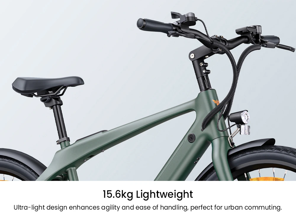 ENGWE MapFour N1 Air Electric Bike, 250W Motor, 36V 10Ah Battery, 700*38C Spoke Tires, 25km/h Max Speed, 100km Range, Front & Rear Mechanical Disc Brake, SHIMANO 7-speed, Torque Sensor, LCD Color Display - Ink Green