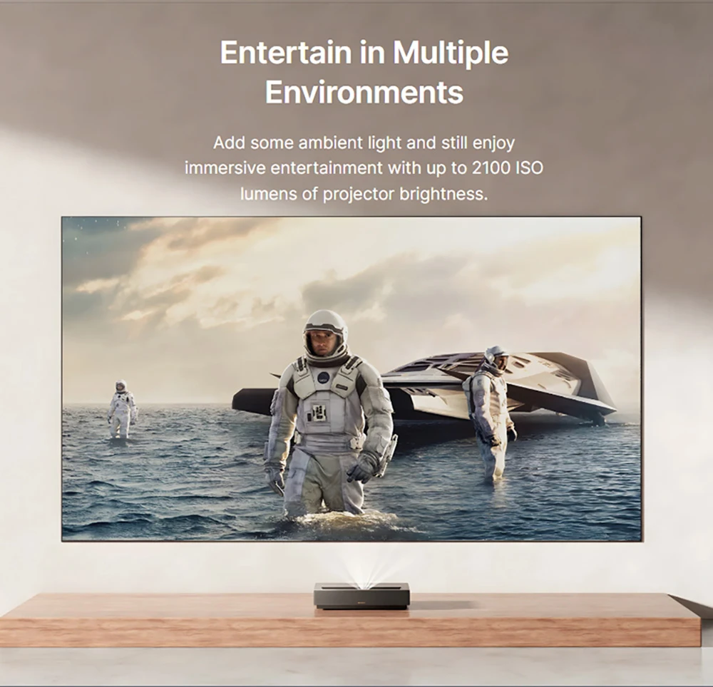 Formovie Cinema Edge 4K lézer projektor, 2100 ISO lumen, Google TV, beépített Netflix, Dolby Audio, 2*15W hangszórók, HDR10, WiFi 6