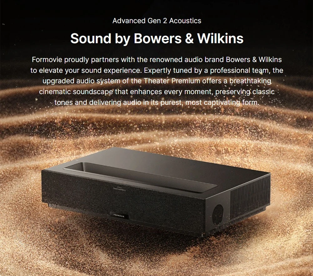 Formovie Theater Premium 4K Laser Projector, 0.21:1 Ultra Short Throw Ratio, Google TV, Built-in Netflix, 2200 ISO Lumens, Dolby Vision & Atmos, MEMC & ALLM, 8-point Keystone Correction