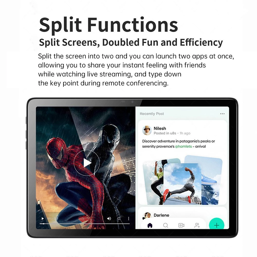 Tablette Android 14 G-tab T11, écran IPS 10,1 pouces 1280 x 800, processeur Unisoc T606 8 cœurs, 1,6 GHz max., 8 Go de RAM (4 Go + 4 Go d'extension), 128 Go de ROM, Wi-Fi 2,4/5 GHz, Bluetooth 5.0, batterie 6580 mAh, appareil photo 8 Mpx + 13 Mpx, double connectivité 4G LTE, Widevine L1 - Gris