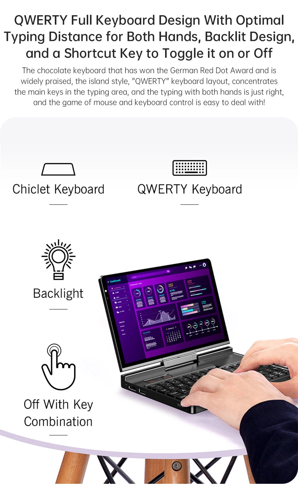 GPD Pocket 4 Handheld Laptop, 8.8'' 2560*1600 Touchscreen, 144Hz Refresh Rate, AMD Ryzen AI 9 HX 370 12 Cores Max 5.1GHz, 32GB RAM 2TB SSD, WiFi6E Bluetooth5.3, 1*USB4, 1*HDMI, 1*Full-Featured USB-C, 1*USB3.2, 1*USB2.0, 1*microSD, 1*RJ45 - US Plug
