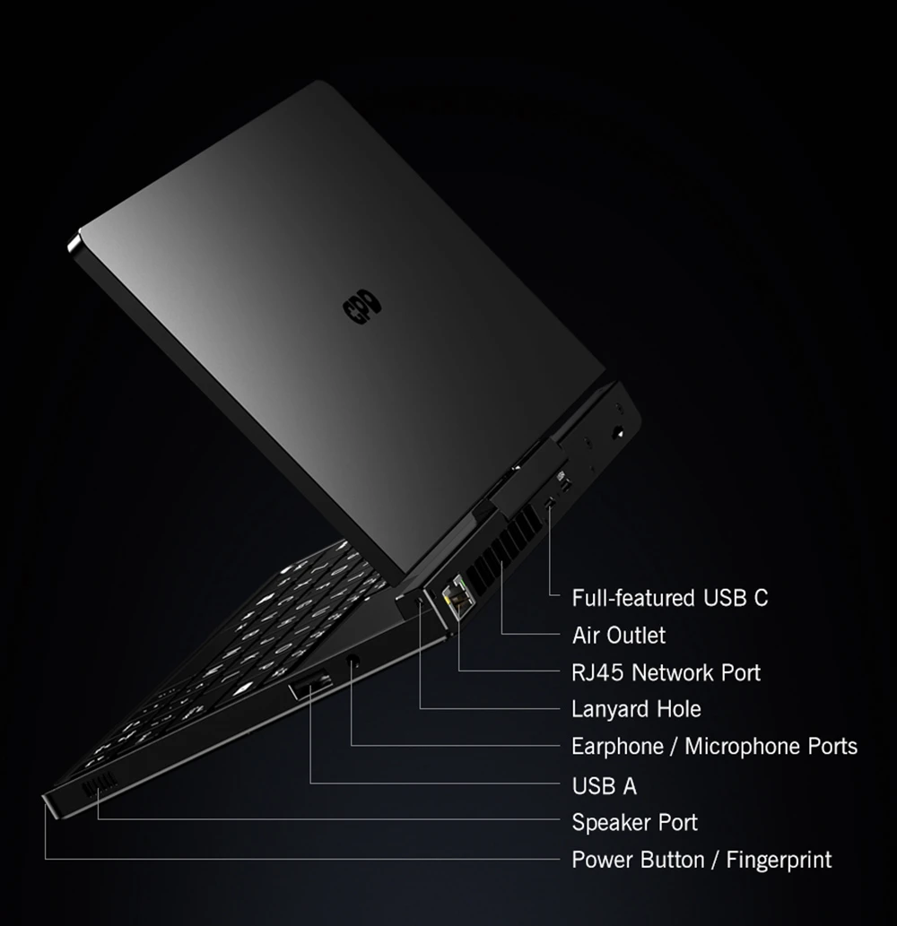 GPD Pocket 4 Handheld Laptop, 8.8'' 2560*1600 Touchscreen, 144Hz Refresh Rate, AMD Ryzen AI 9 HX 370 12 Cores Max 5.1GHz, 32GB RAM 2TB SSD, WiFi6E Bluetooth5.3, 1*USB4, 1*HDMI, 1*Full-Featured USB-C, 1*USB3.2, 1*USB2.0, 1*microSD, 1*RJ45 - US Plug