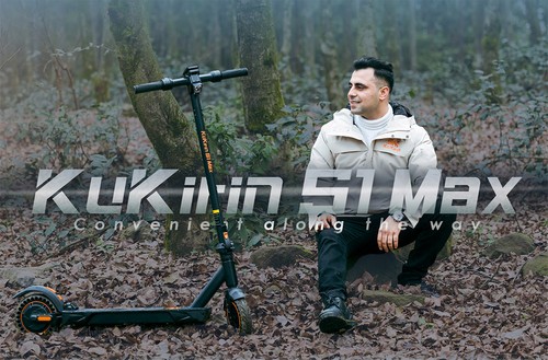 KuKirin S1 Max Foldable Electric Scooter, 350W Motor, 36V 10.4Ah Battery, 8 inch Tires, 30km/h Max Speed, 39km Range, Front Electronic Brake, Rear Spring Shock Absorption, Smart Display