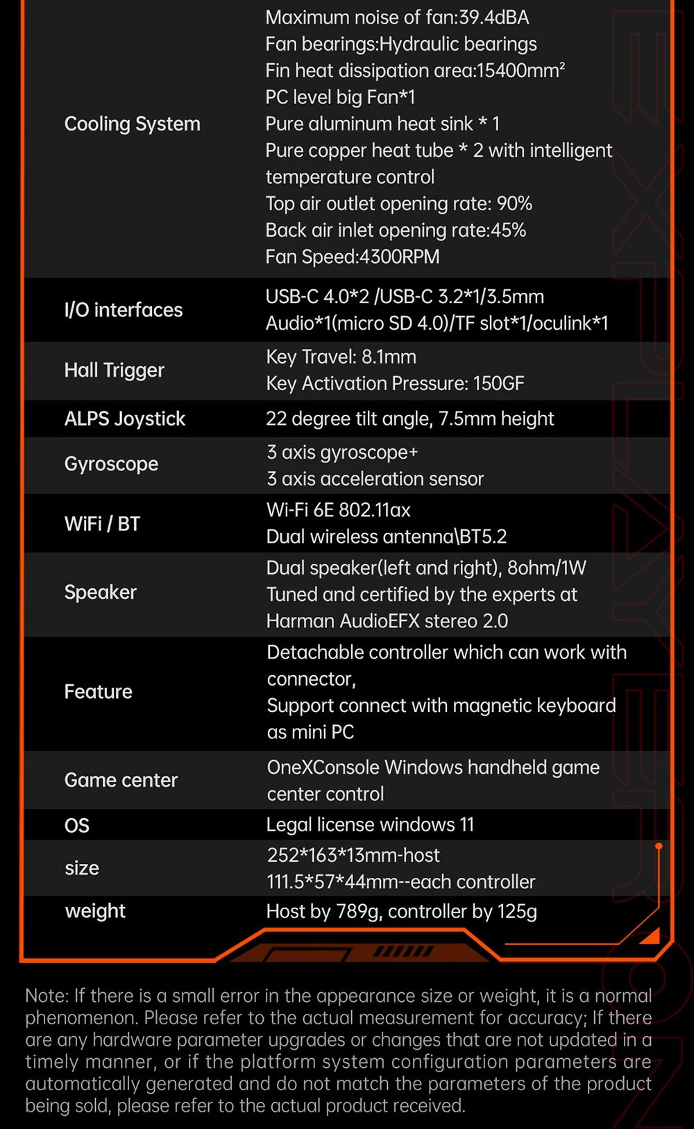 One Netbook OneXPlayer X1 Pro Handheld Gaming PC, AMD Ryzen AI 9 HX 370 12 Cores Max 5.1GHz, 10.95'' 2560*1600 120Hz LTPS Screen, 32GB LPDDR5x 7500MHz RAM 2TB SSD, 2*USB-C, 1*USB3.2, 1*TF Card, 1* Oculink, 1*3.5mm Audio, Harman Sound System - EU Plug