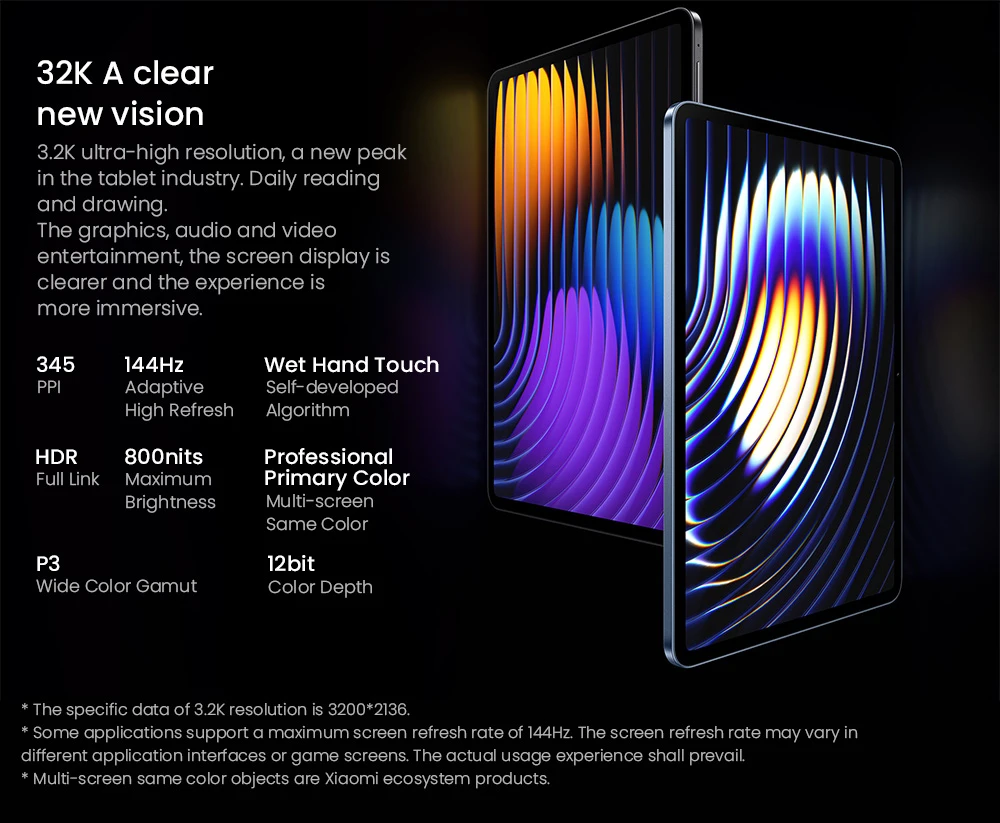 Xiaomi Pad 7 Pro Tablet Chinese Version, 11.2 inch 3200*2136 Screen, Snapdragon 8s 8 Core Max 3.0GHz, 12GB RAM 512GB ROM, 8850mAh Battery, WiFi 7, 50MP+32MP Camera - Black