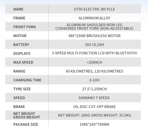 Onesport OT05 Electric Bike 27.5
