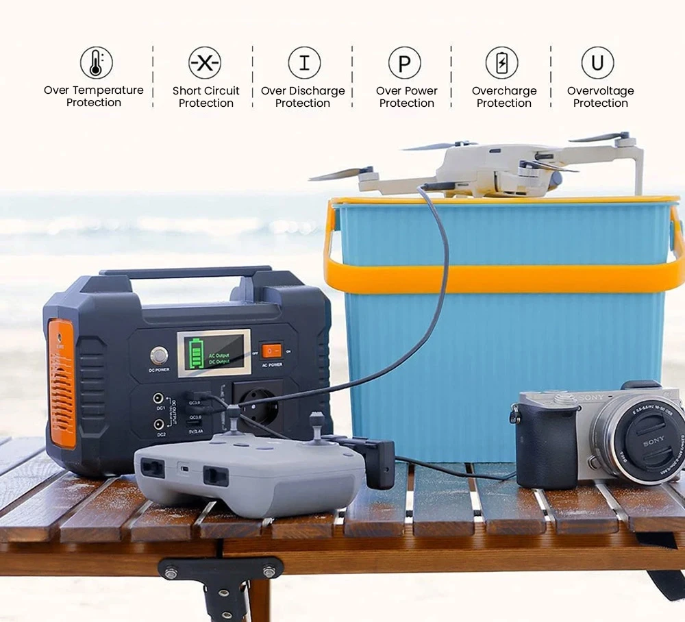FlashFish E200 Stazione di alimentazione portatile da 200 W, batteria al litio da 151 Wh, 1 uscita a onda sinusoidale pura AC220 V per camper, furgone e campeggio