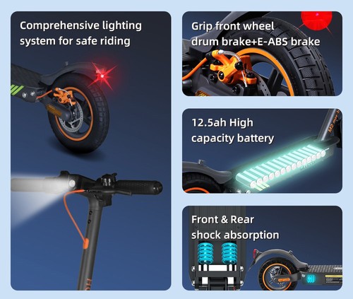 HONEYWHALE M2 MAX-B Electric Scooter with Seat, 350W Motor, 36V 10Ah Battery, 10-inch Tire, 32km/h Max Speed, 32km Range, Disc Brake