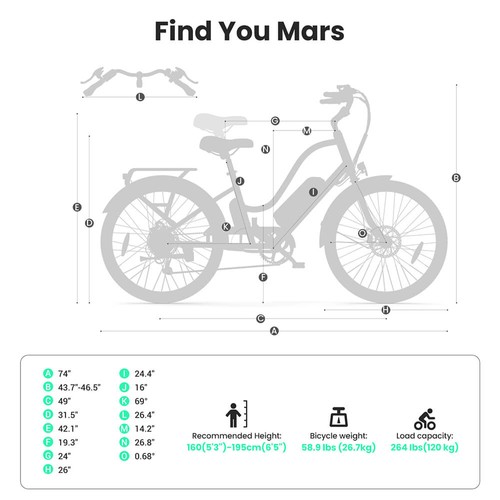 Touroll B2 Electric Bike, 250W Motor, 36V 15.6Ah Battery, 26*2.25 inch Tires, 25km/h Max Speed, 100km Range, Disc Brake & E-Brake, Shimano 7-speed, LED Display