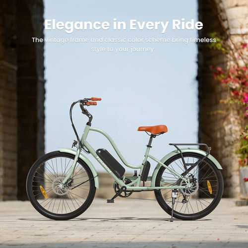 Touroll B2 Electric Bike, 250W Motor, 36V 15.6Ah Battery, 26*2.25 inch Tires, 25km/h Max Speed, 100km Range, Disc Brake & E-Brake, Shimano 7-speed, LED Display