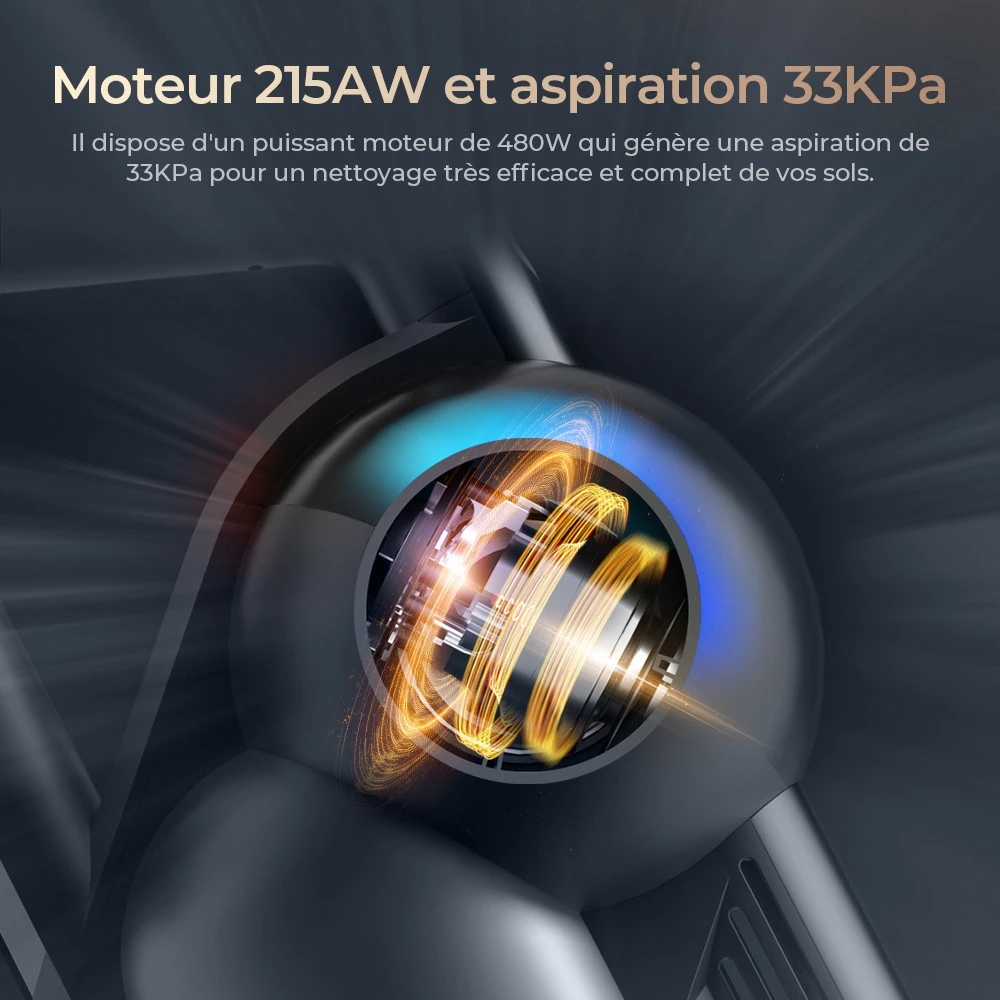 JIGOO V700 Aspirateur sans fil avec station d'aspiration de 2,5 L, vidage automatique de la poussière, puissance d'aspiration de 33 KPa, brosse anti-enchevêtrement, double éclairage LED, jusqu'à 55 minutes d'autonomie, idéal pour sols durs, tapis, an