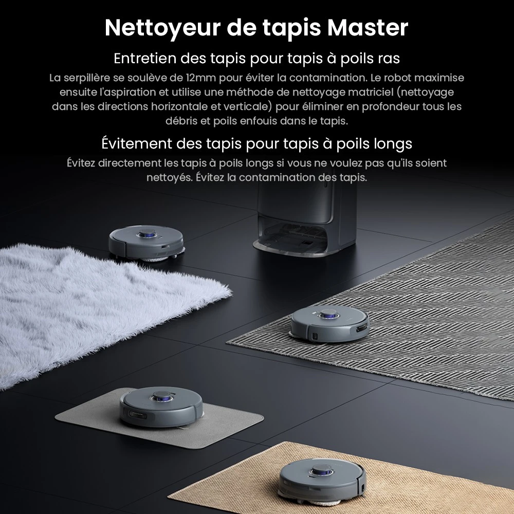 Aspirateur robot et balai Narwal Freo Z Ultra avec station de base, puissance de 12 000 Pa, autovidange, double caméra, zéro enchevêtrement, 120 jours sans entretien, levage automatique de la vadrouille jusqu'à 12 mm, évitement d'obstacles à trois lasers, lavage et séchage à l'eau chaude adaptatifs par IA - Blanc
