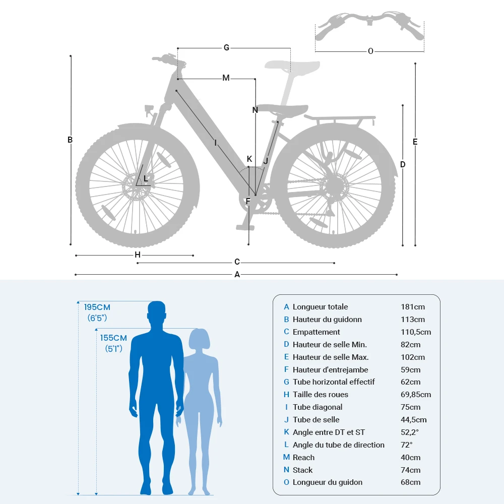 Touroll J1 ST Vélo de randonnée, 27,5 pouces, avec moteur 250 W, batterie 36 V 15,6 Ah, autonomie maximale de 100 km, écran LCD 1,8