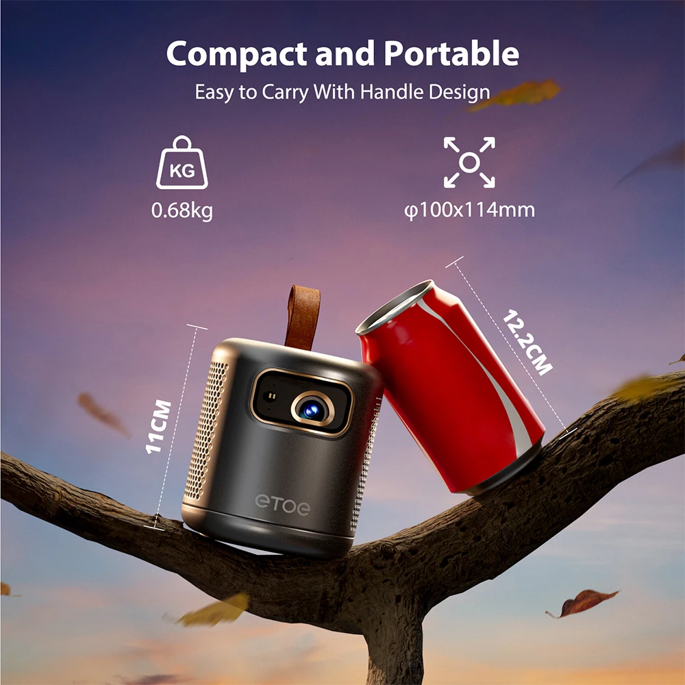 [Certifié Google TV] Projecteur DLP ETOE Dolphin, 500 lumens ANSI, 1080P natif, décodage vidéo 4K UHD, mise au point automatique et trapèze, Wi-Fi double bande, Netflix / YouTube / Prime Video préinstallé