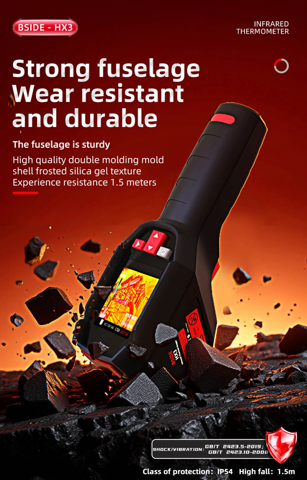 BSIDE HX3 Infrared Thermal Imaging Camera, 2.4-inch TFT LCD, 240 x 240 Resolution, -20°C to 550°C Tempearture Range, for Home Inspection HVAC Electrical