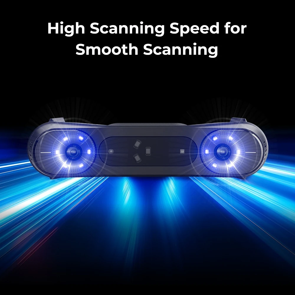 Scanner 3D Creality Raptor Pro, laser bleu NIR 22+7, vitesse de numérisation de 60 ips, objets entre 5 et 4 000 mm, numérisation couleur 24 bits, précision de 0,02 mm, anti-tremblement