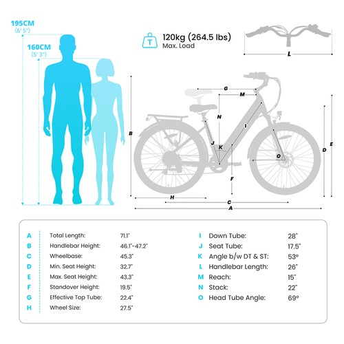 Eleglide T2 Electric Bike, 250W Motor, 36V 13Ah Battery, 27.5*2.1 inch Tire, 25km/h Max Speed, 100km Max Range, Hydraulic Disc Brakes, Suspension Fork with Lockout, Shimano 7-Speed, LCD Display, App Control