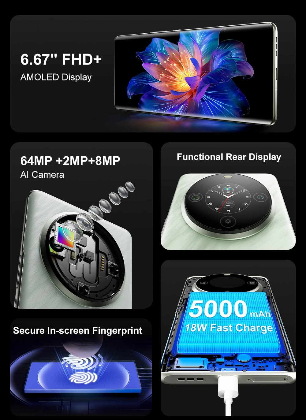 Smartphone FOSSiBOT S3 Pro 4G, 6.67