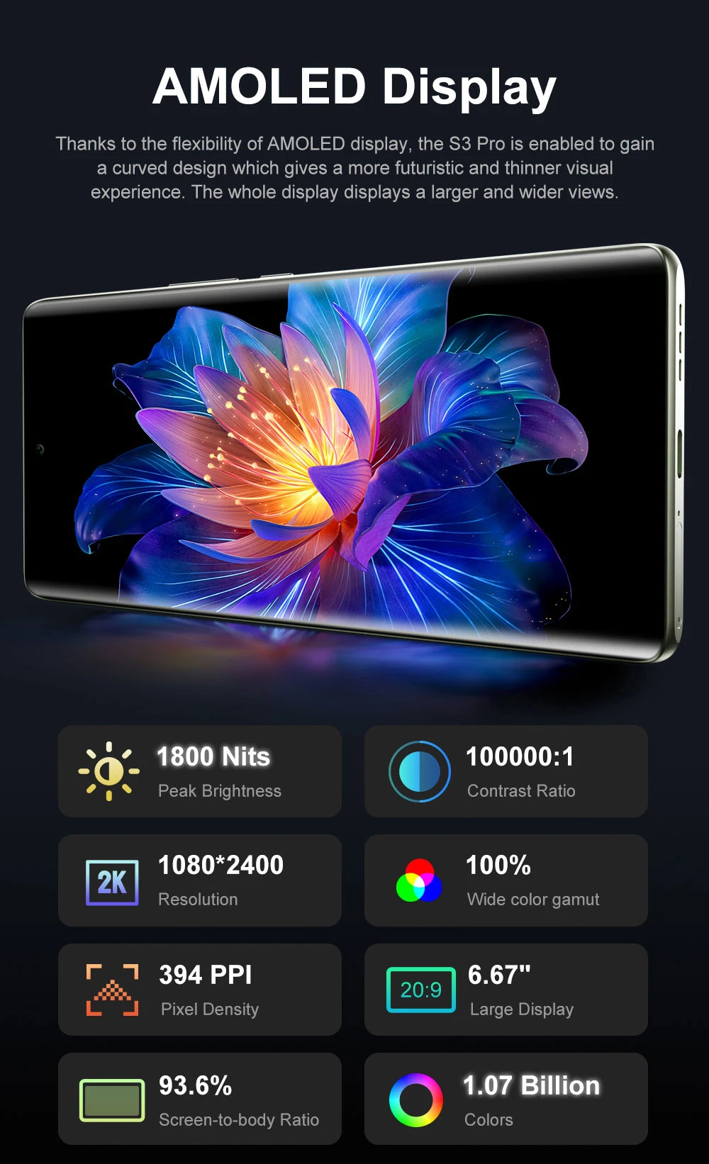 Smartphone FOSSiBOT S3 Pro 4G, 6.67